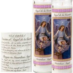Guardian Angel Prayer Candle Set - White